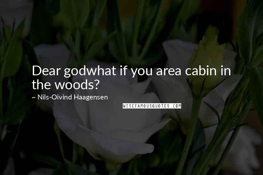 Nils-Oivind Haagensen Quotes: Dear godwhat if you area cabin in the woods?