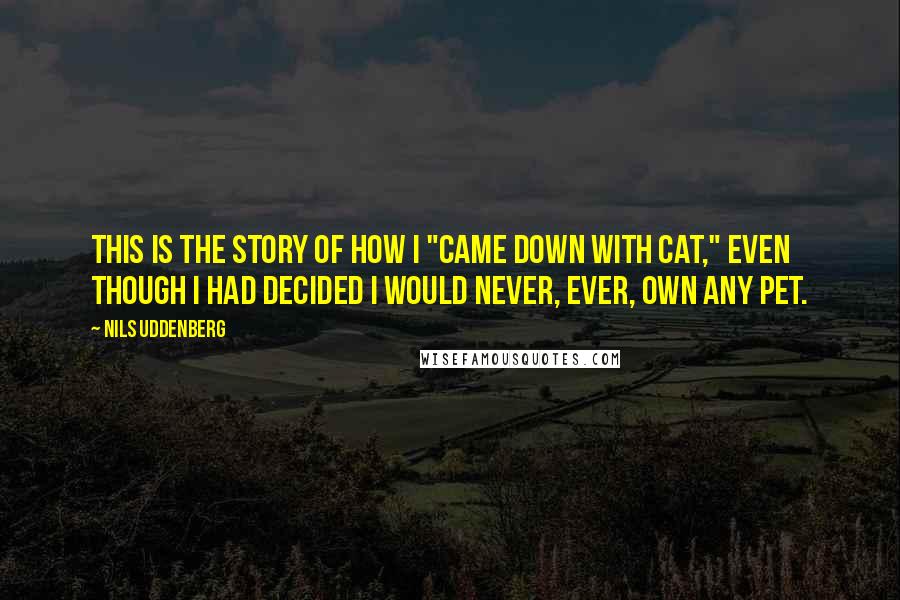 Nils Uddenberg Quotes: This is the story of how I "came down with cat," even though I had decided I would never, ever, own any pet.