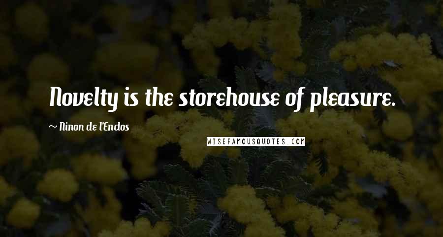 Ninon De L'Enclos Quotes: Novelty is the storehouse of pleasure.