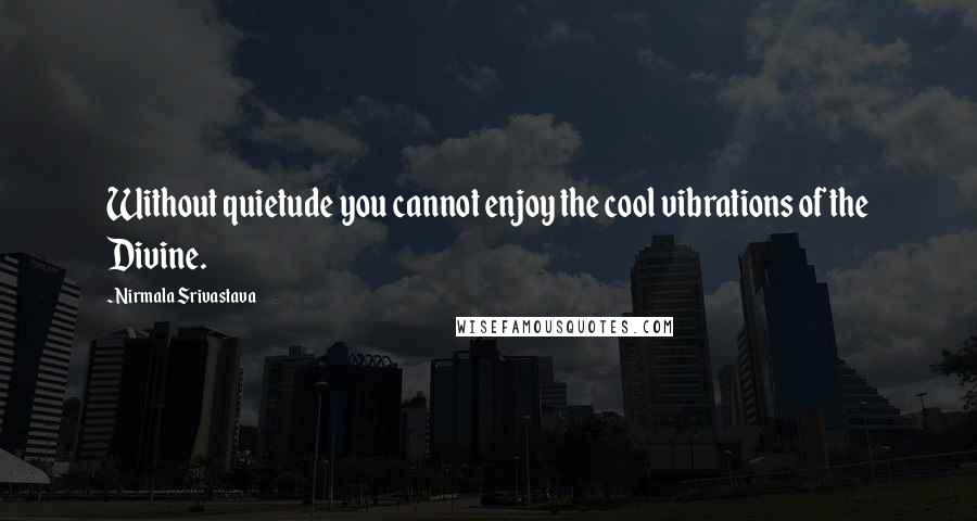 Nirmala Srivastava Quotes: Without quietude you cannot enjoy the cool vibrations of the Divine.