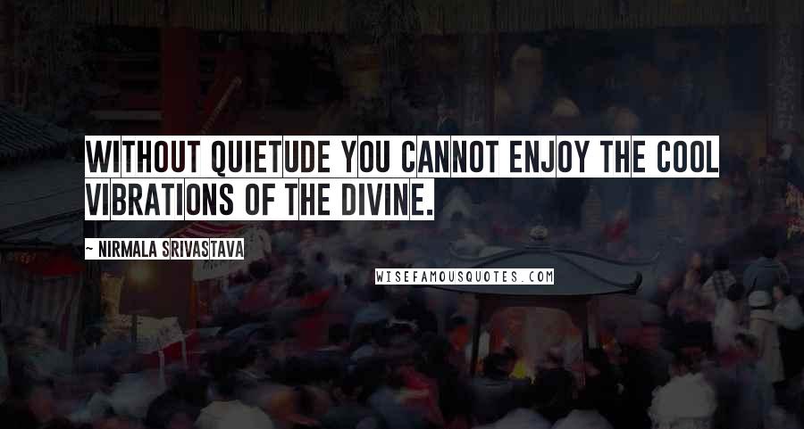 Nirmala Srivastava Quotes: Without quietude you cannot enjoy the cool vibrations of the Divine.