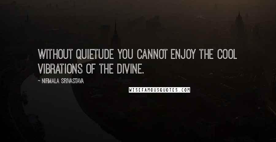 Nirmala Srivastava Quotes: Without quietude you cannot enjoy the cool vibrations of the Divine.
