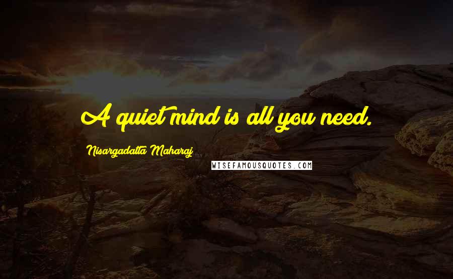 Nisargadatta Maharaj Quotes: A quiet mind is all you need.