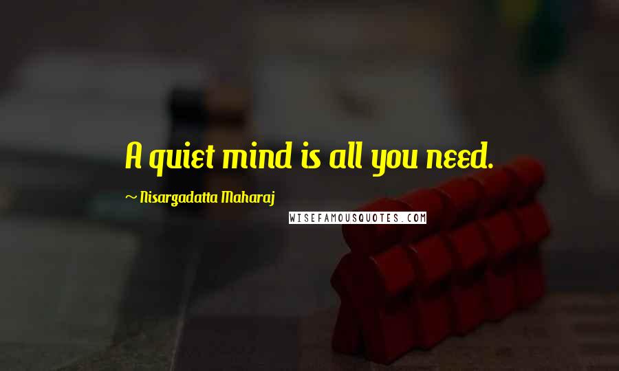 Nisargadatta Maharaj Quotes: A quiet mind is all you need.