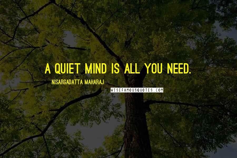 Nisargadatta Maharaj Quotes: A quiet mind is all you need.