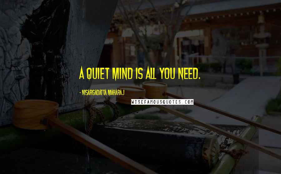 Nisargadatta Maharaj Quotes: A quiet mind is all you need.