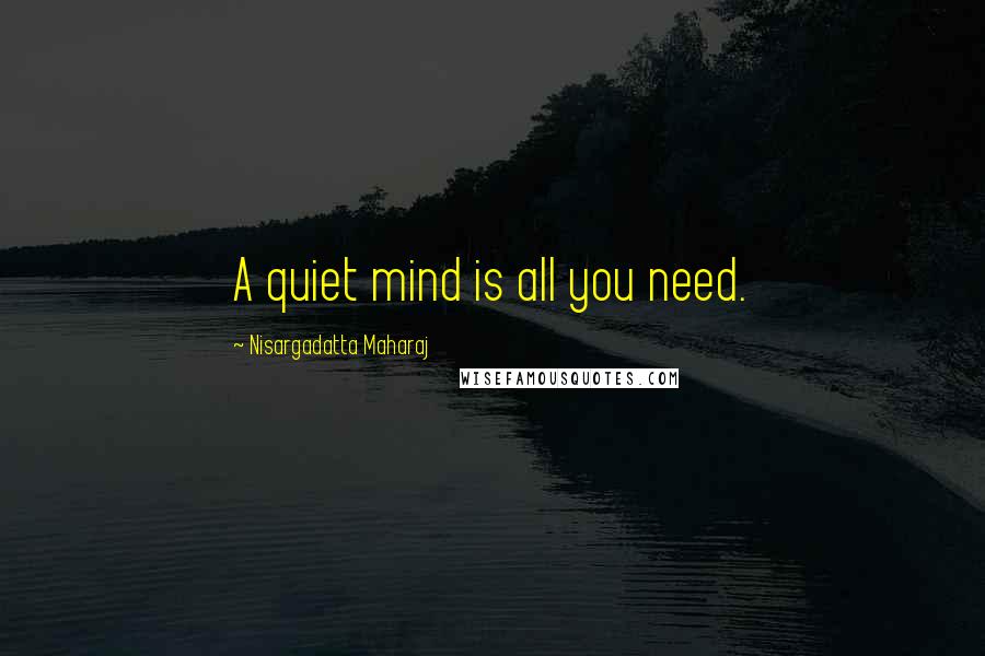 Nisargadatta Maharaj Quotes: A quiet mind is all you need.