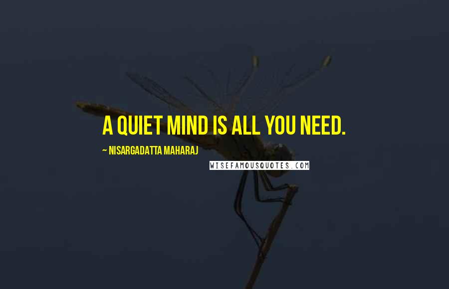 Nisargadatta Maharaj Quotes: A quiet mind is all you need.