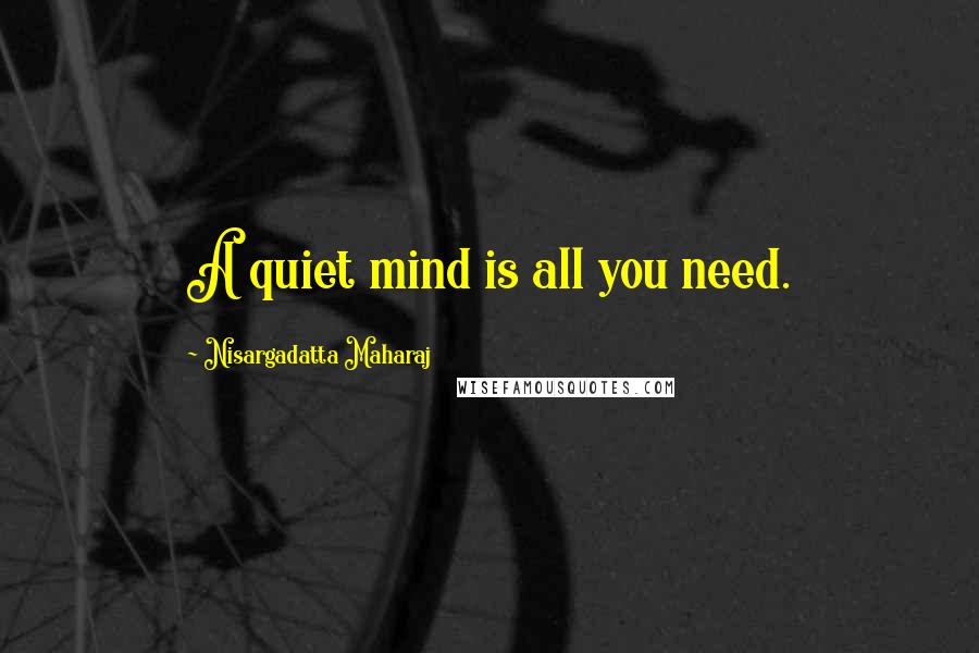 Nisargadatta Maharaj Quotes: A quiet mind is all you need.