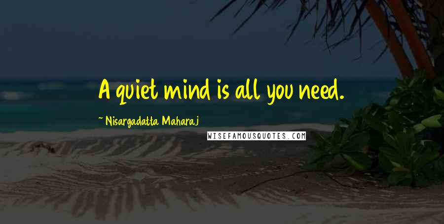 Nisargadatta Maharaj Quotes: A quiet mind is all you need.