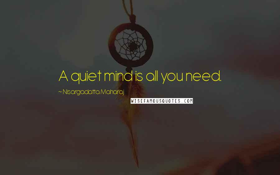 Nisargadatta Maharaj Quotes: A quiet mind is all you need.