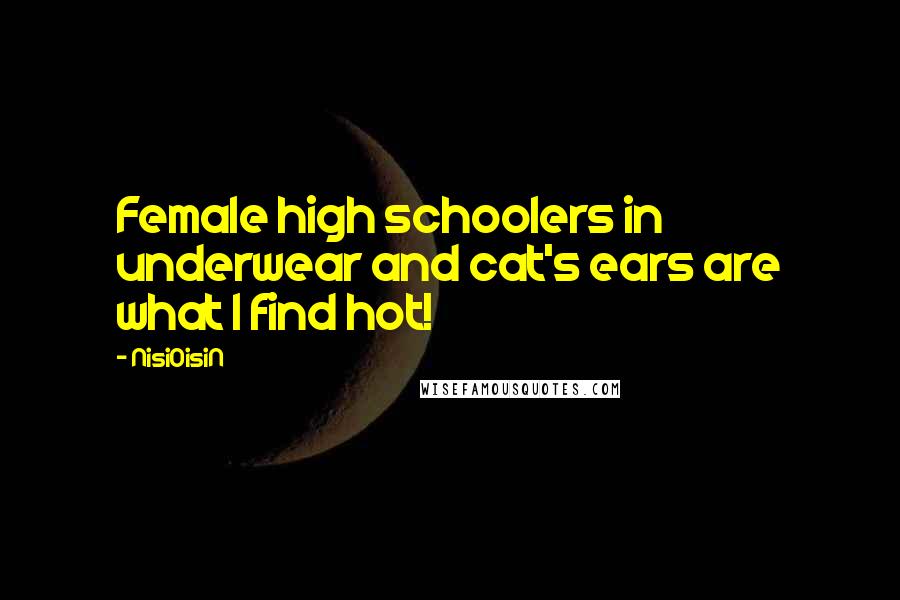 NisiOisiN Quotes: Female high schoolers in underwear and cat's ears are what I find hot!