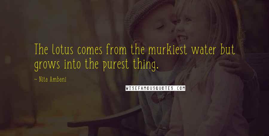 Nita Ambani Quotes: The lotus comes from the murkiest water but grows into the purest thing.