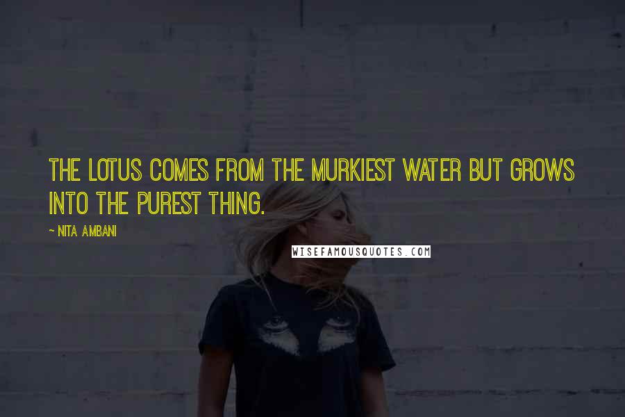 Nita Ambani Quotes: The lotus comes from the murkiest water but grows into the purest thing.