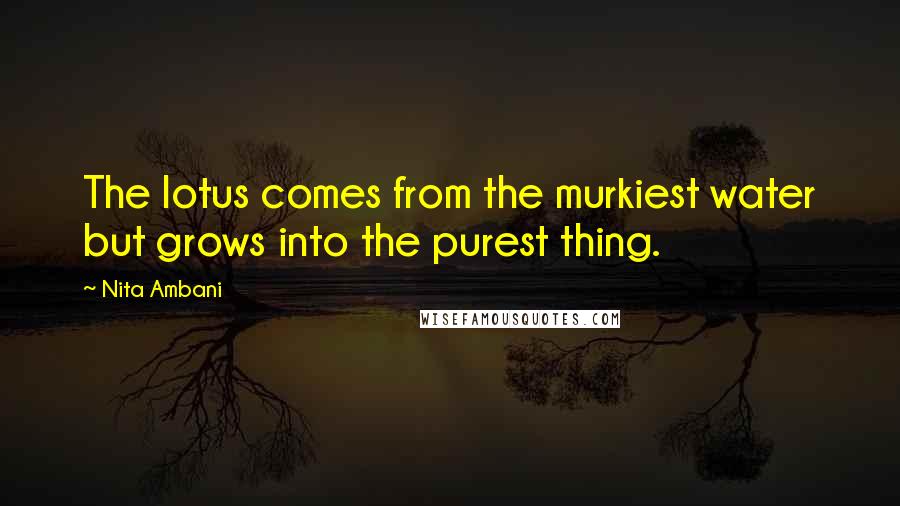 Nita Ambani Quotes: The lotus comes from the murkiest water but grows into the purest thing.