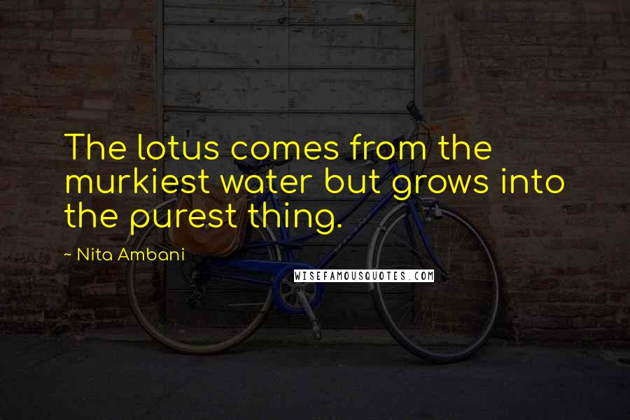 Nita Ambani Quotes: The lotus comes from the murkiest water but grows into the purest thing.