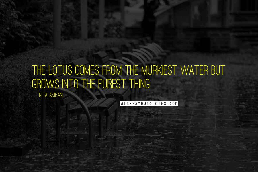 Nita Ambani Quotes: The lotus comes from the murkiest water but grows into the purest thing.