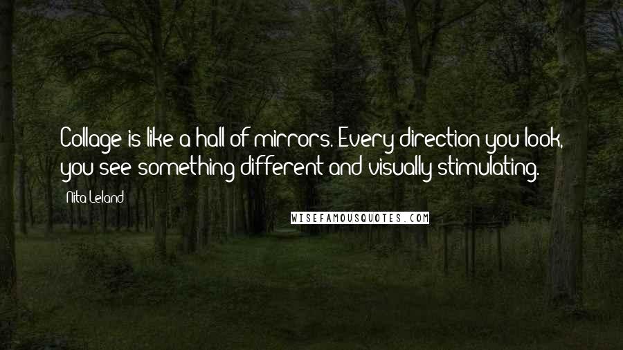 Nita Leland Quotes: Collage is like a hall of mirrors. Every direction you look, you see something different and visually stimulating.