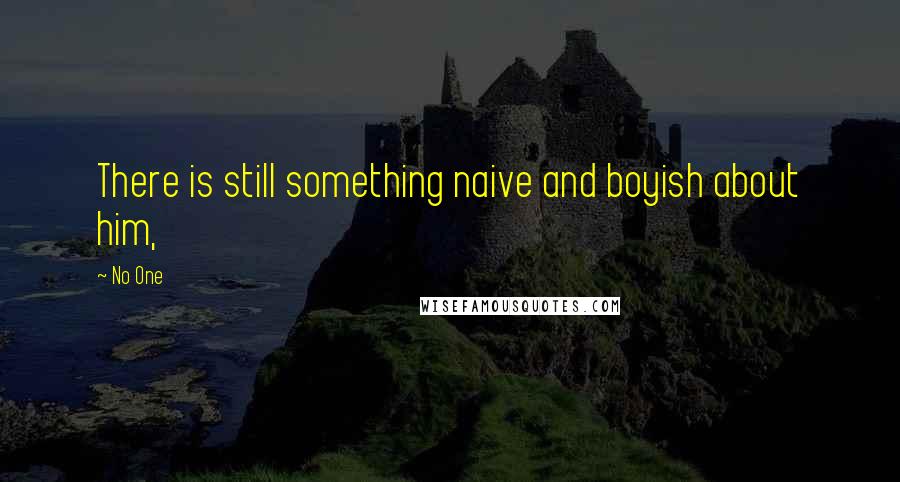 No One Quotes: There is still something naive and boyish about him,