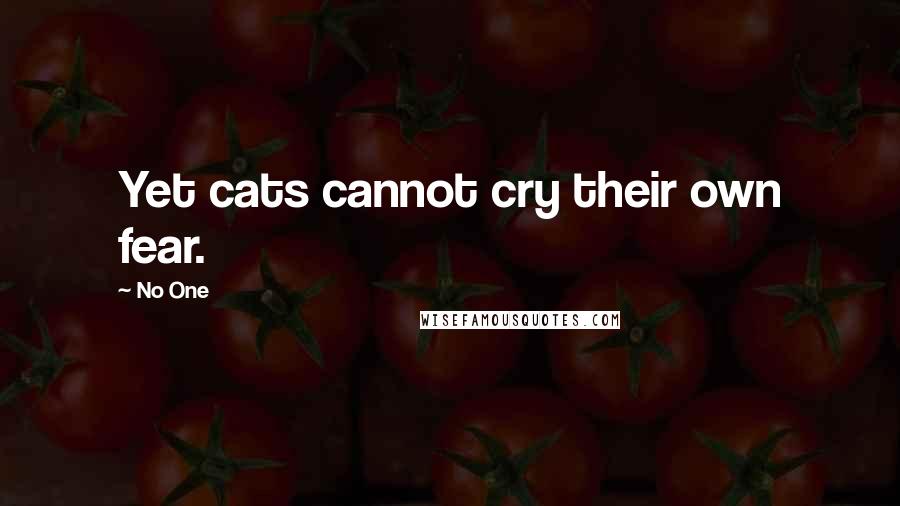 No One Quotes: Yet cats cannot cry their own fear.