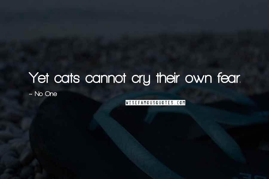 No One Quotes: Yet cats cannot cry their own fear.