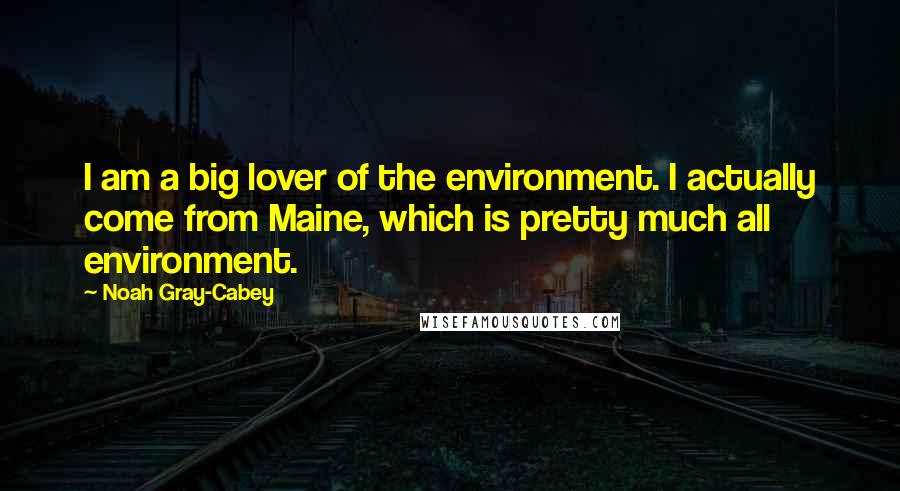 Noah Gray-Cabey Quotes: I am a big lover of the environment. I actually come from Maine, which is pretty much all environment.