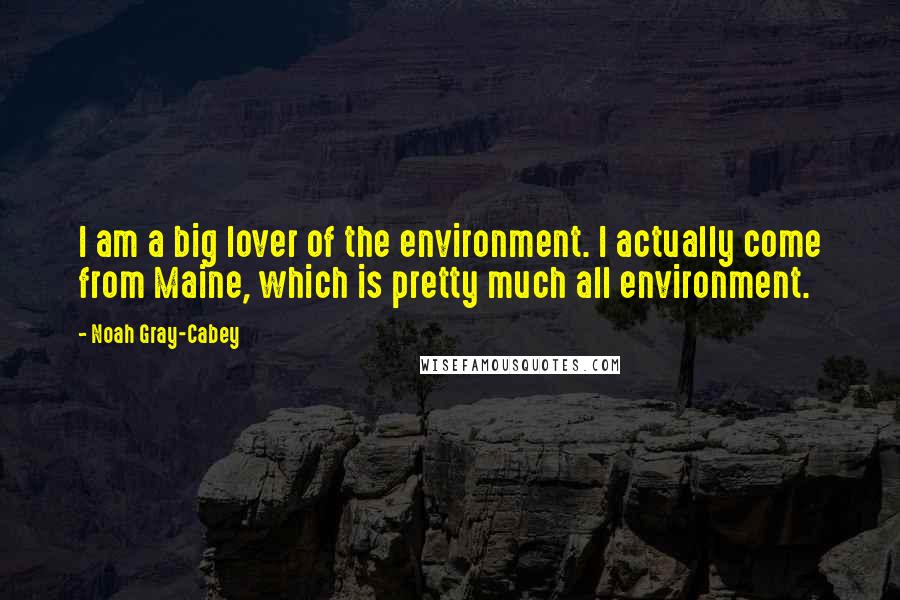 Noah Gray-Cabey Quotes: I am a big lover of the environment. I actually come from Maine, which is pretty much all environment.