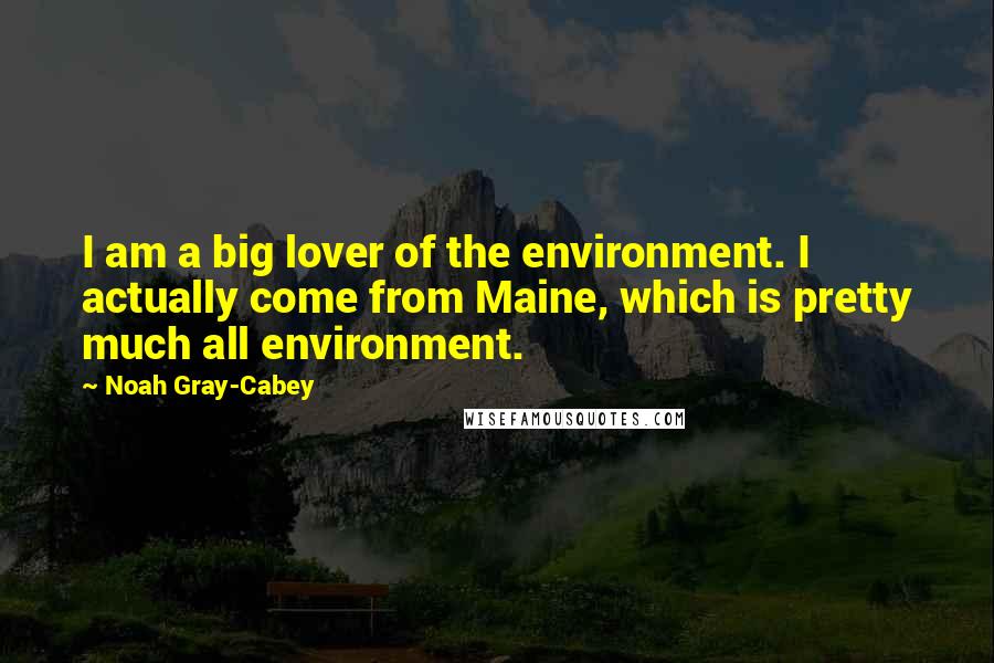 Noah Gray-Cabey Quotes: I am a big lover of the environment. I actually come from Maine, which is pretty much all environment.