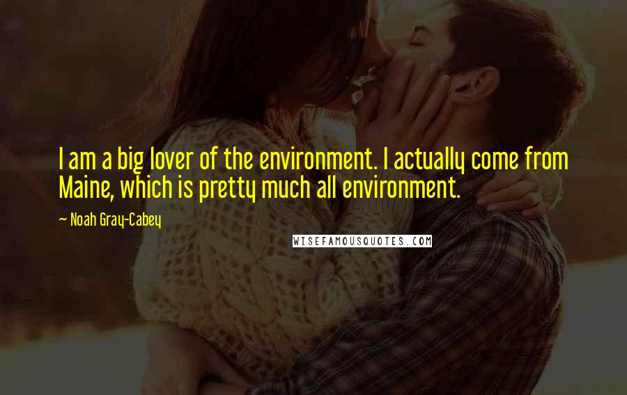 Noah Gray-Cabey Quotes: I am a big lover of the environment. I actually come from Maine, which is pretty much all environment.