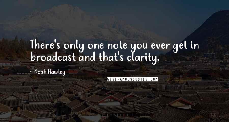 Noah Hawley Quotes: There's only one note you ever get in broadcast and that's clarity.