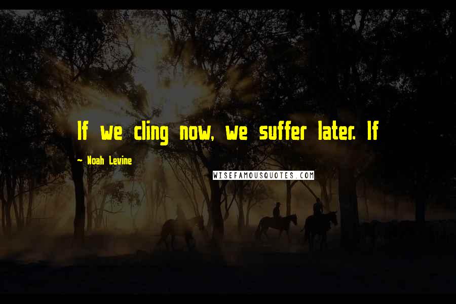 Noah Levine Quotes: If we cling now, we suffer later. If