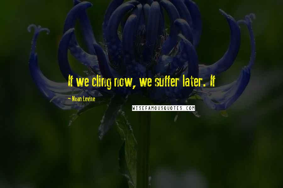 Noah Levine Quotes: If we cling now, we suffer later. If