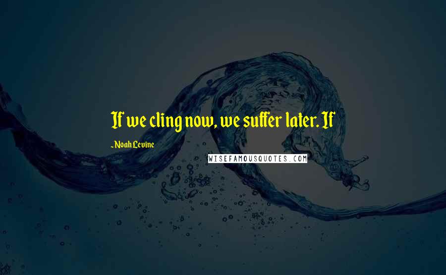 Noah Levine Quotes: If we cling now, we suffer later. If