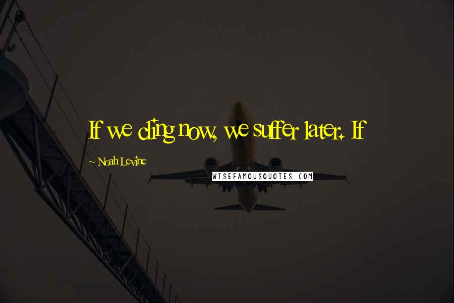 Noah Levine Quotes: If we cling now, we suffer later. If