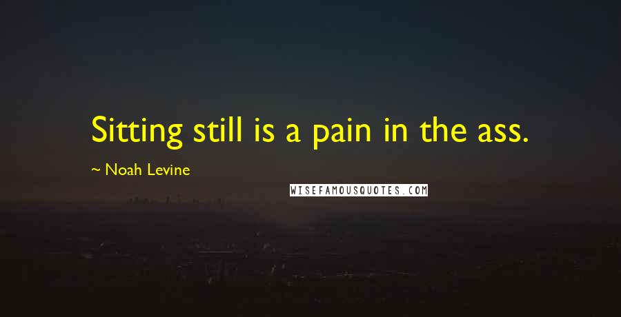 Noah Levine Quotes: Sitting still is a pain in the ass.