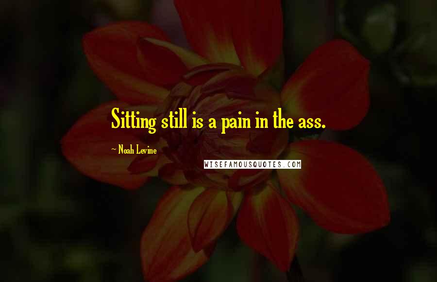 Noah Levine Quotes: Sitting still is a pain in the ass.