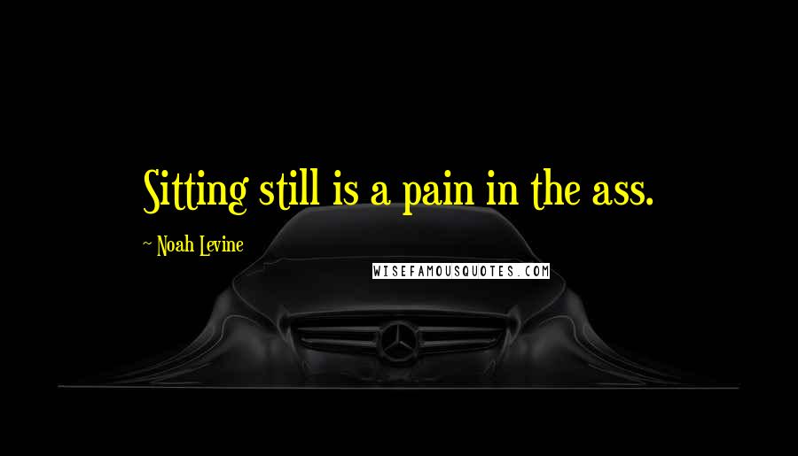 Noah Levine Quotes: Sitting still is a pain in the ass.