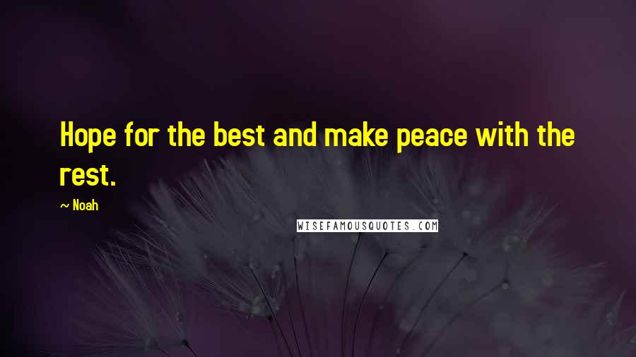 Noah Quotes: Hope for the best and make peace with the rest.