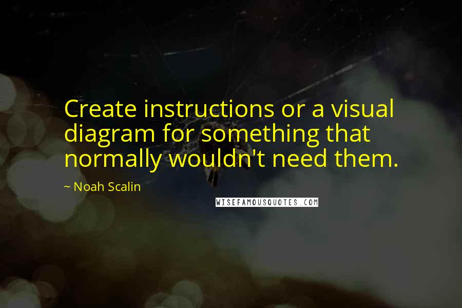 Noah Scalin Quotes: Create instructions or a visual diagram for something that normally wouldn't need them.