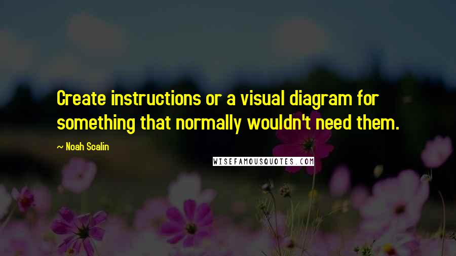 Noah Scalin Quotes: Create instructions or a visual diagram for something that normally wouldn't need them.