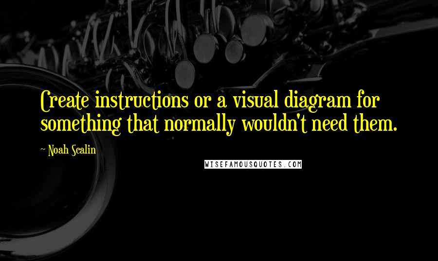 Noah Scalin Quotes: Create instructions or a visual diagram for something that normally wouldn't need them.