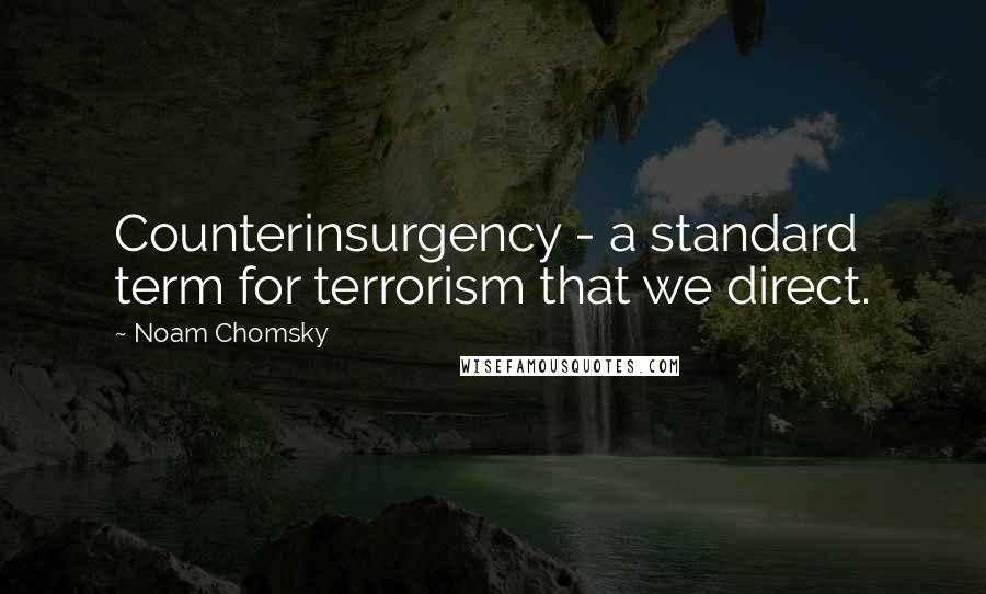 Noam Chomsky Quotes: Counterinsurgency - a standard term for terrorism that we direct.
