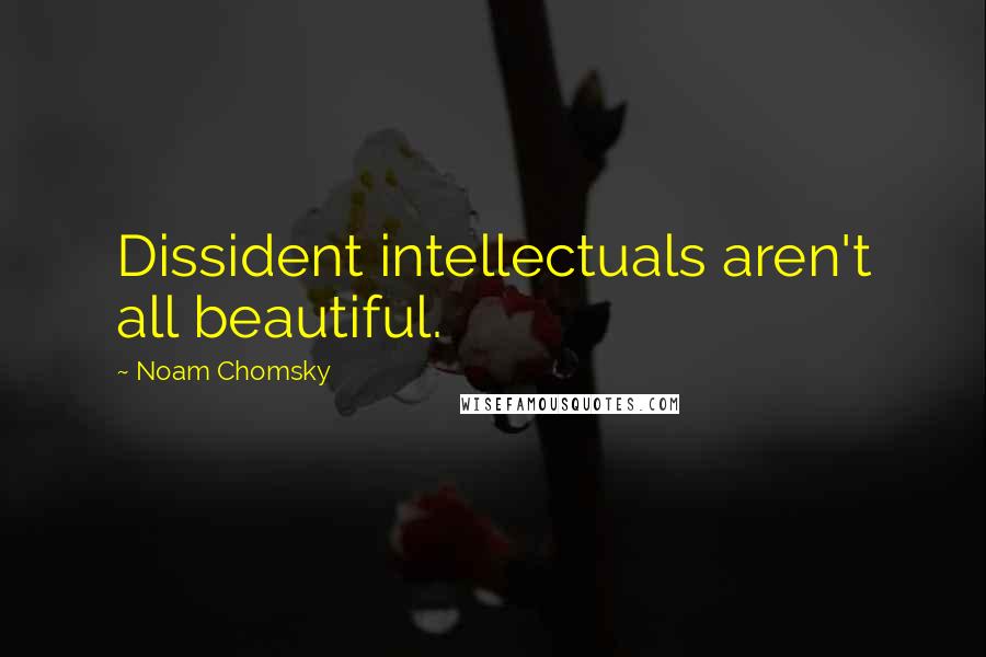 Noam Chomsky Quotes: Dissident intellectuals aren't all beautiful.