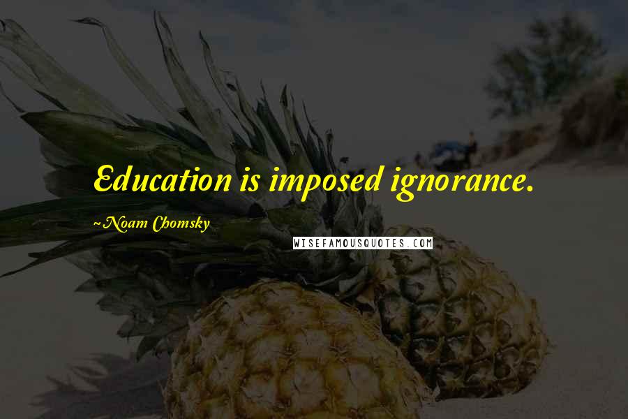 Noam Chomsky Quotes: Education is imposed ignorance.