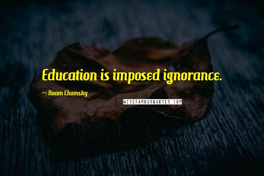 Noam Chomsky Quotes: Education is imposed ignorance.
