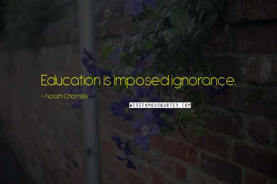 Noam Chomsky Quotes: Education is imposed ignorance.
