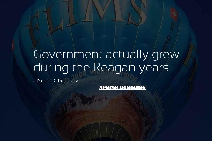 Noam Chomsky Quotes: Government actually grew during the Reagan years.