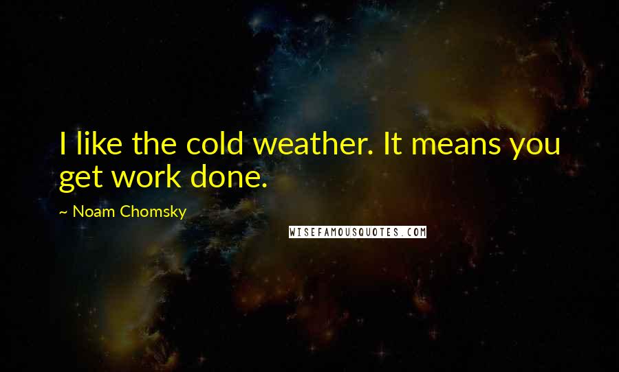 Noam Chomsky Quotes: I like the cold weather. It means you get work done.