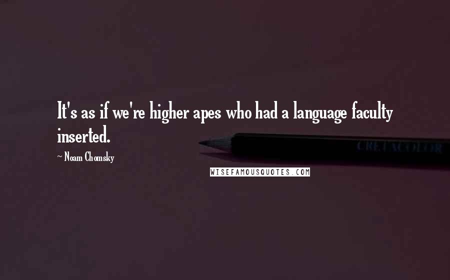 Noam Chomsky Quotes: It's as if we're higher apes who had a language faculty inserted.