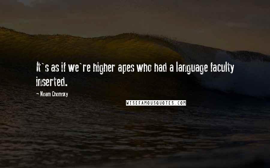 Noam Chomsky Quotes: It's as if we're higher apes who had a language faculty inserted.